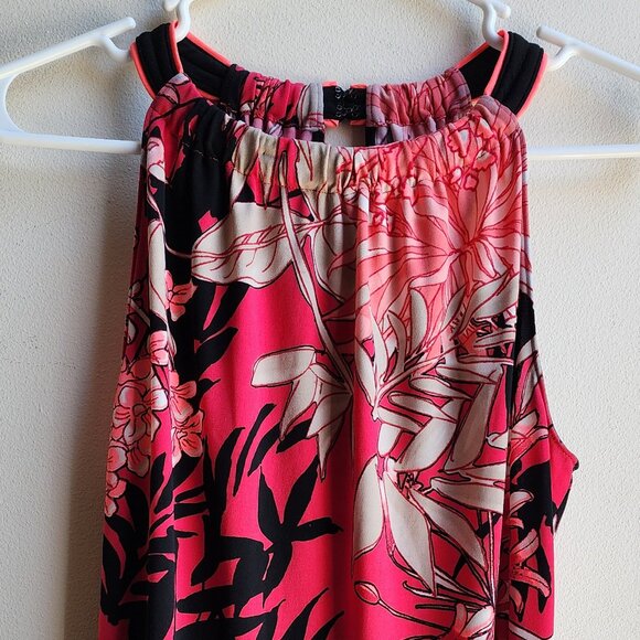 Tahari Pink Tropical Halter Top Size Small - Picture 8 of 16